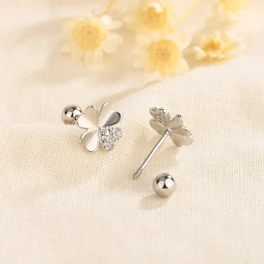 Trendy Zircon Clover Piercing Helix Studs Earrings