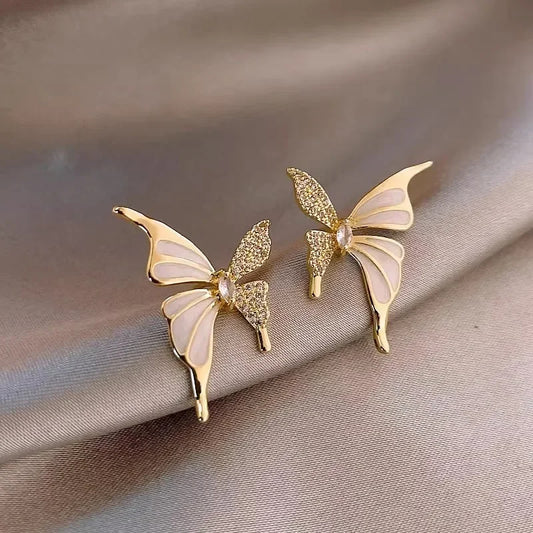 Zircon Butterfly Stud Earrings